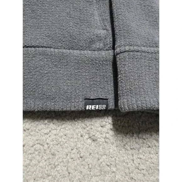 REI Co Op Womens L Midweight Waffle Fleece Jacket Full Zip Zip Pockets Mock Neck - Picture 7 of 16